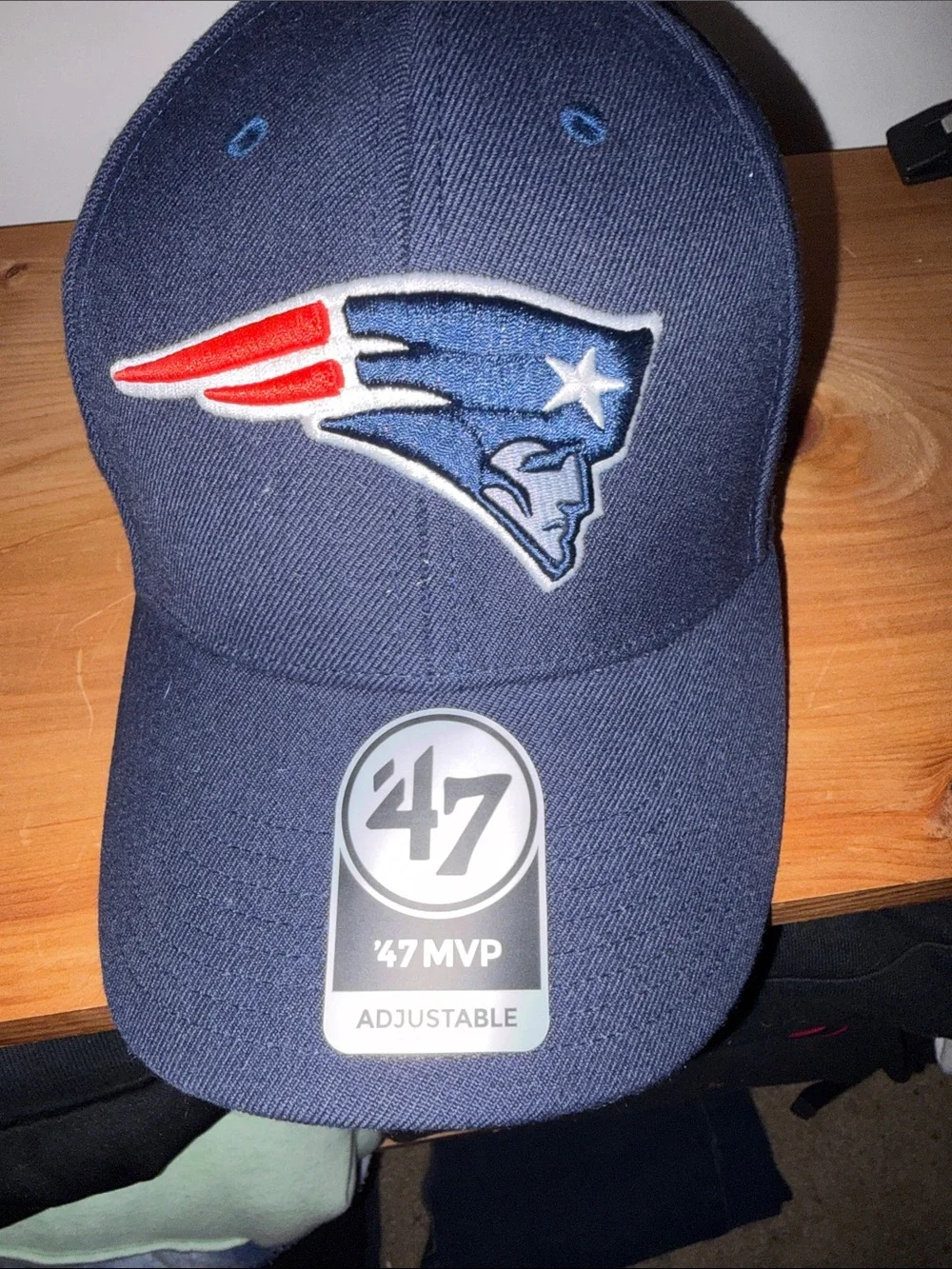 47 Brand New England Patriots Navy Cap with Red & White Logo